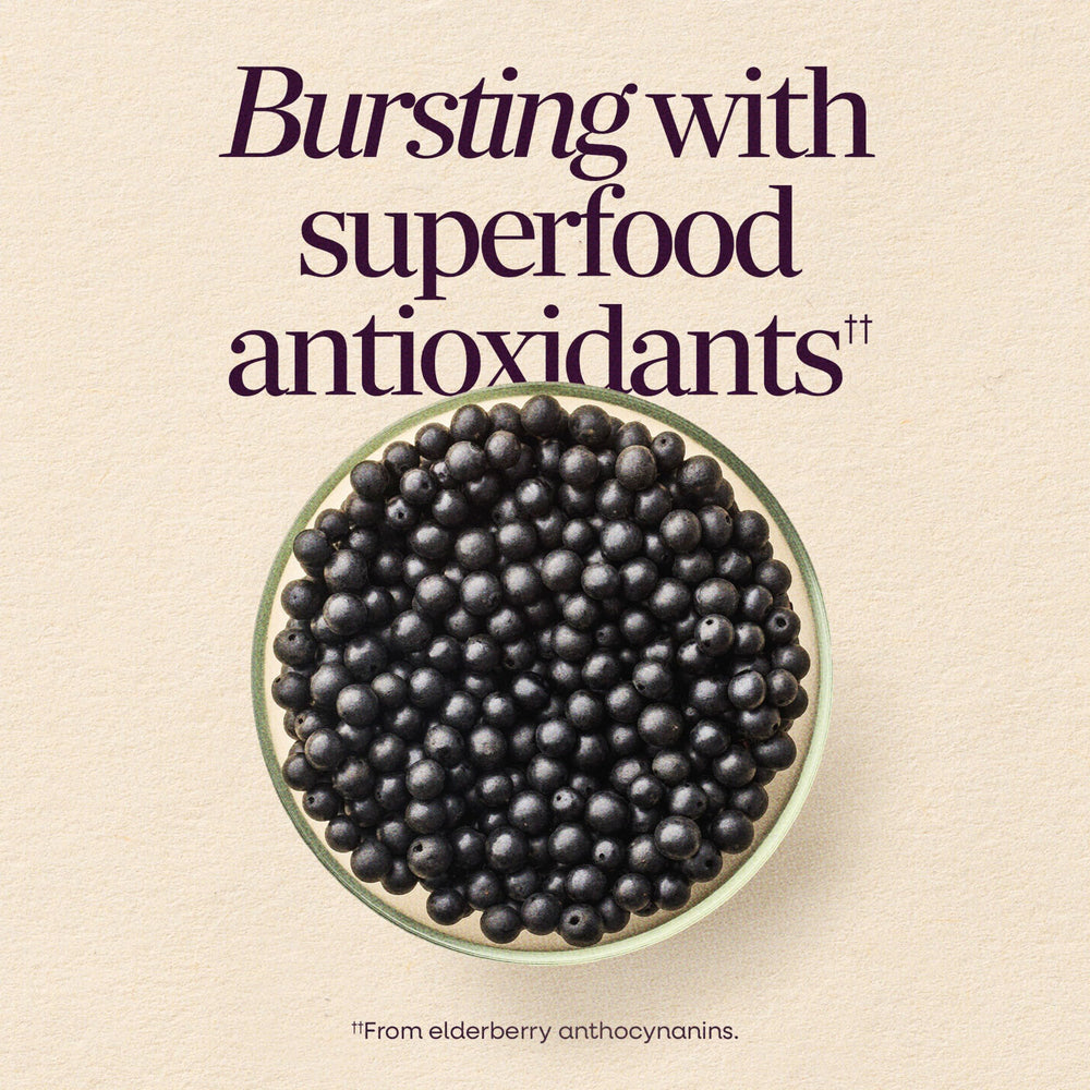 Nature's Way ingredient label detail, shows vitamins C D3 zinc for immune support