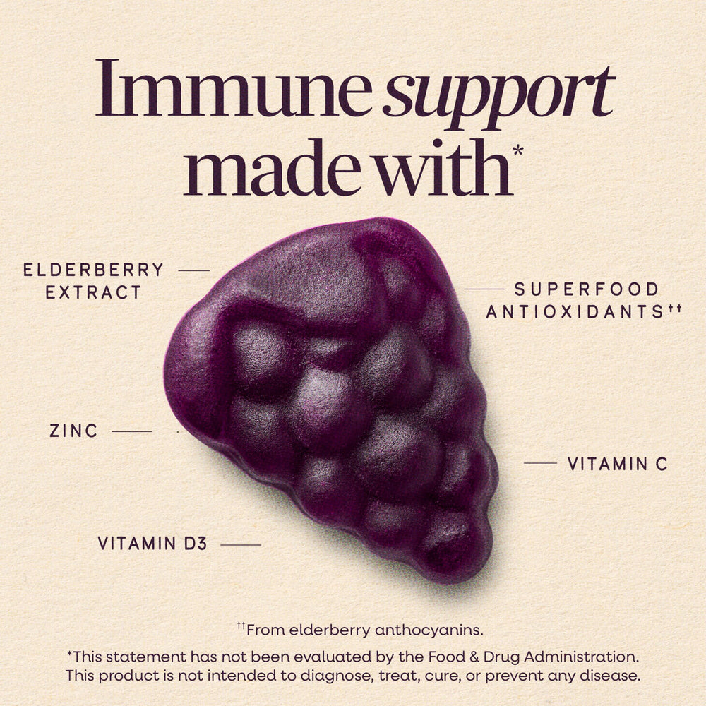 Nature's Way open bottle with purple gummies visible, easy daily use benefit