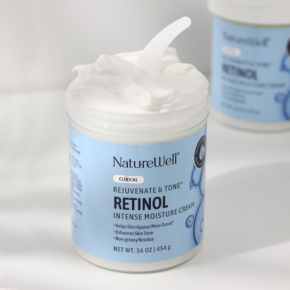 NatureWell applied to legs showing smoothing of crepey dry skin