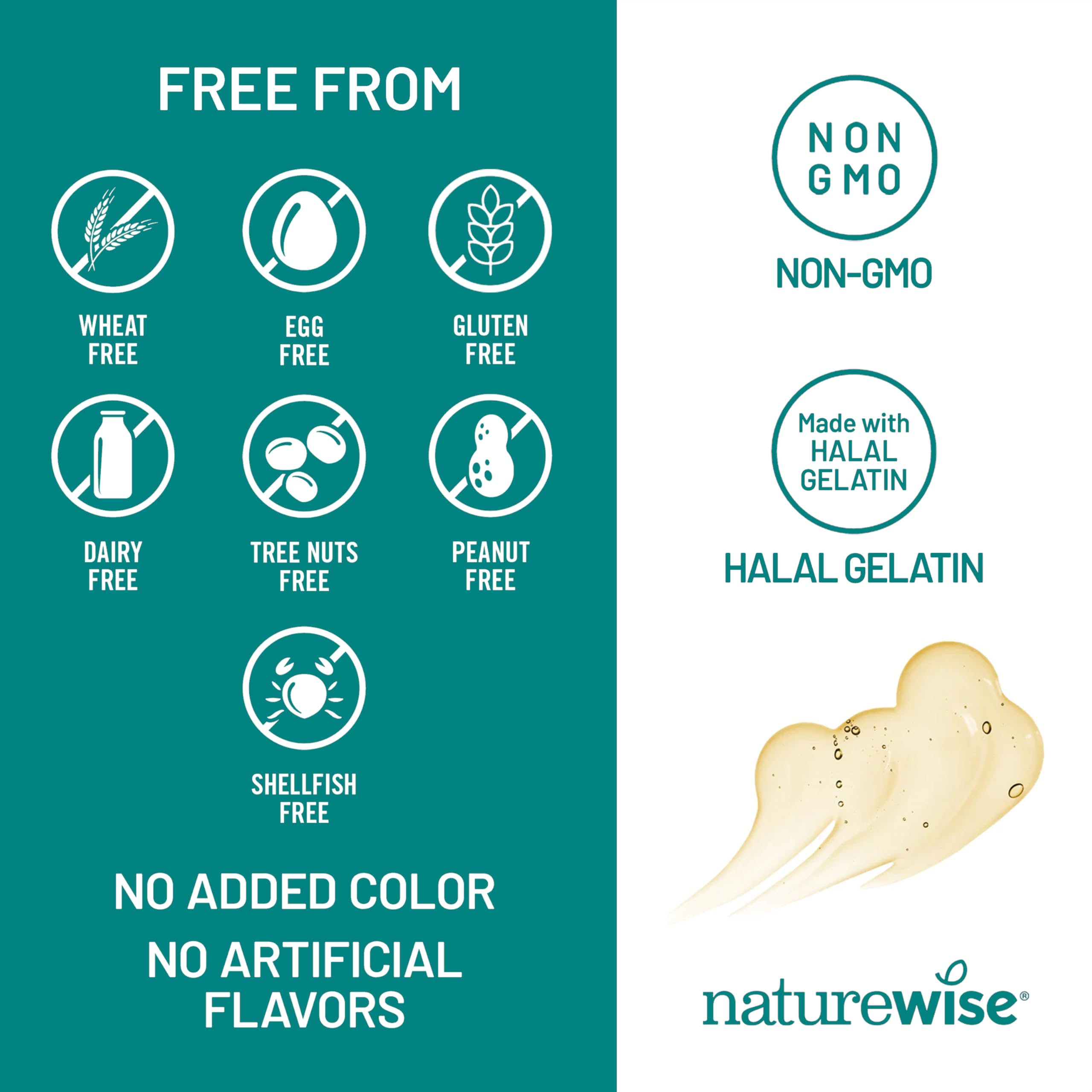 NatureWise supplement facts label showing EPA and DHA amounts for transparency