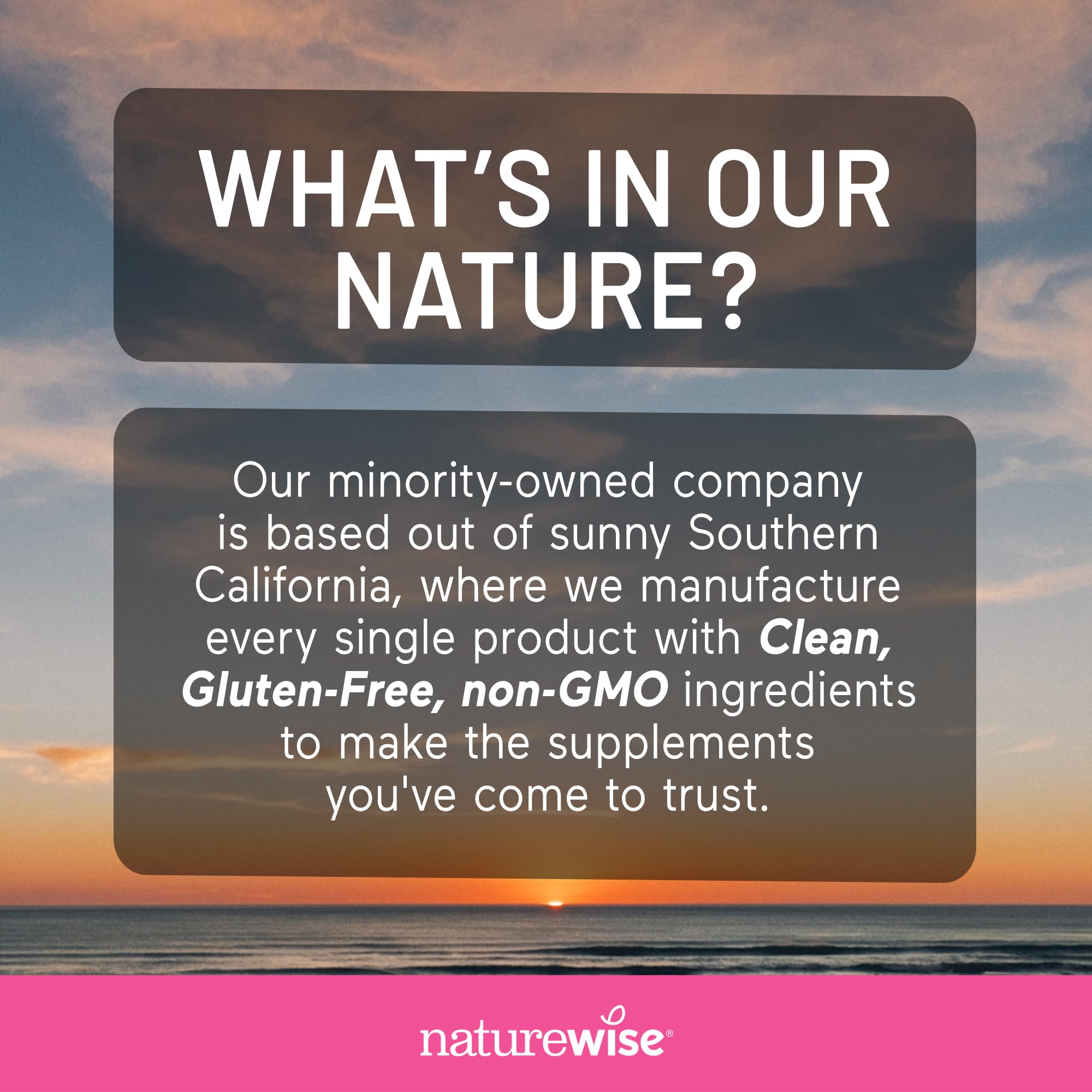 NatureWise quality seal and certificate showing third-party testing