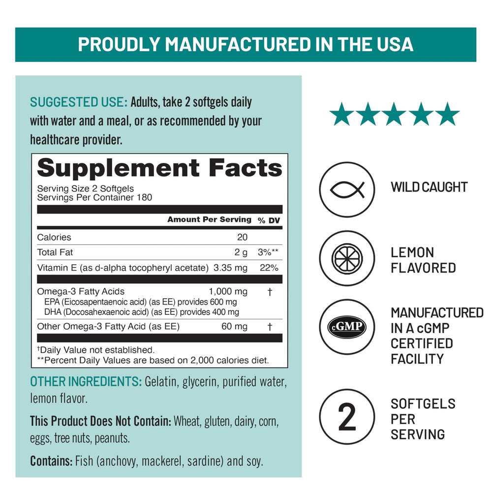NatureWise serving spoon with softgels illustrating recommended daily serving