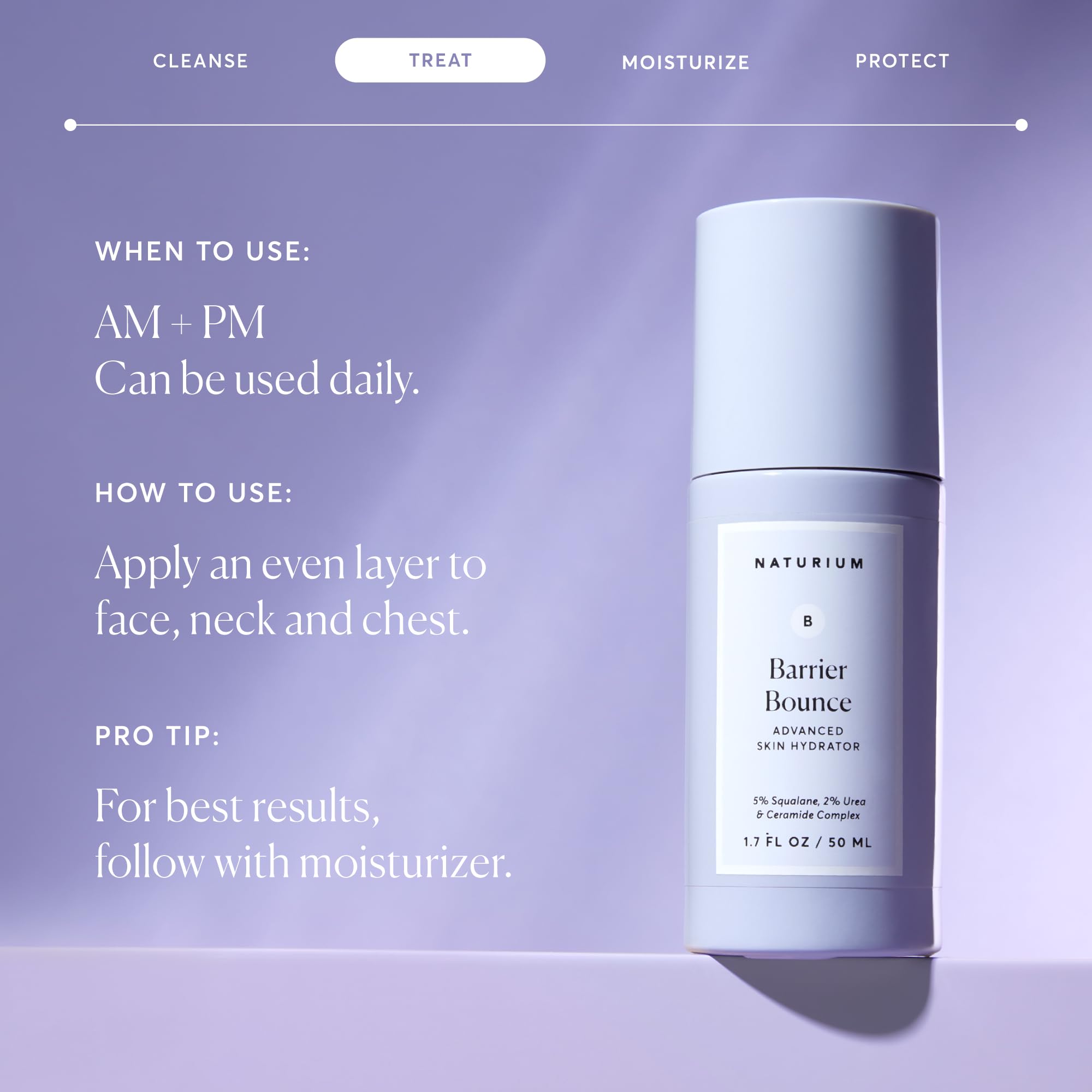 Naturium label close-up of ceramide complex supporting barrier health