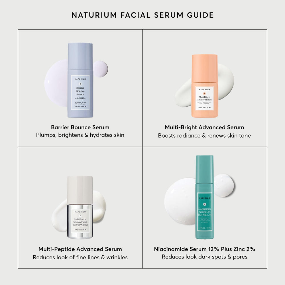 Naturium applied to neck and chest for even hydration coverage