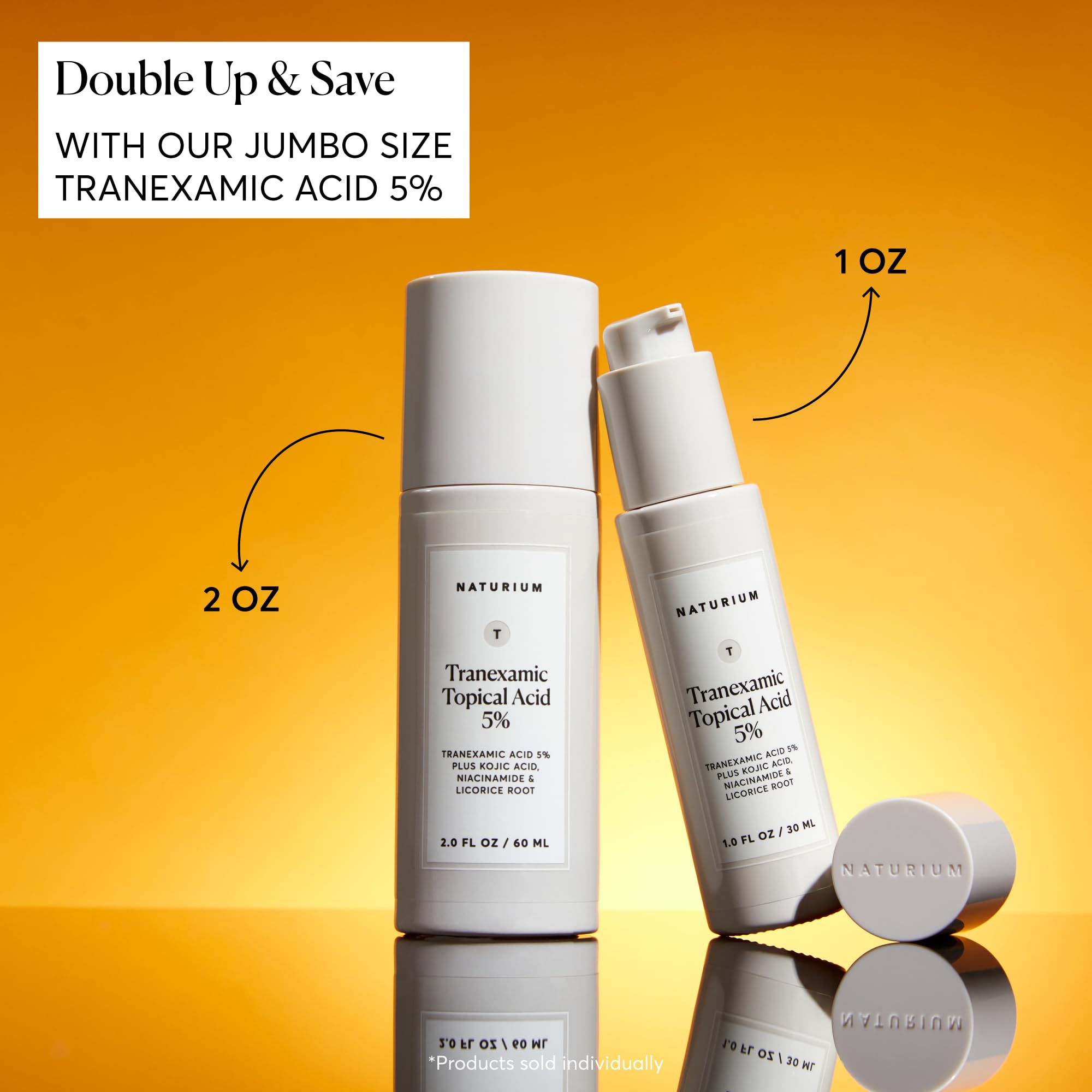 Naturium label closeup showing key actives like tranexamic acid and niacinamide
