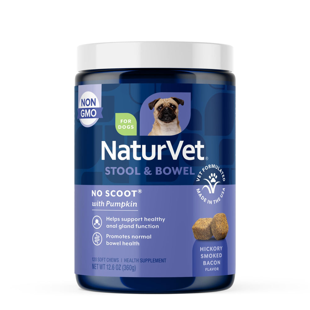 NaturVet front packaging showing supplement benefit for anal glands