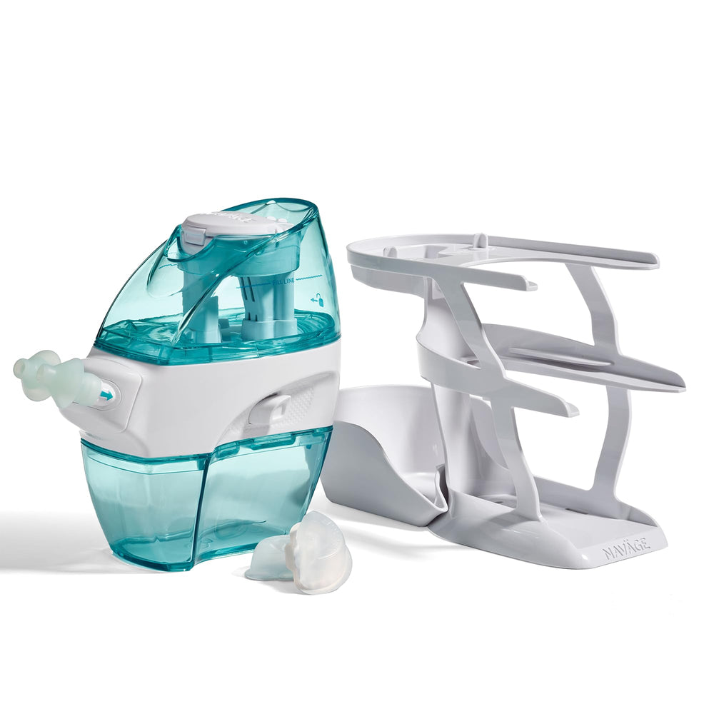 Navage caddy in use on counter for fast nasal care setup