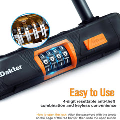 NDakter close-up of four-digit dial and zinc alloy head for easy code reset