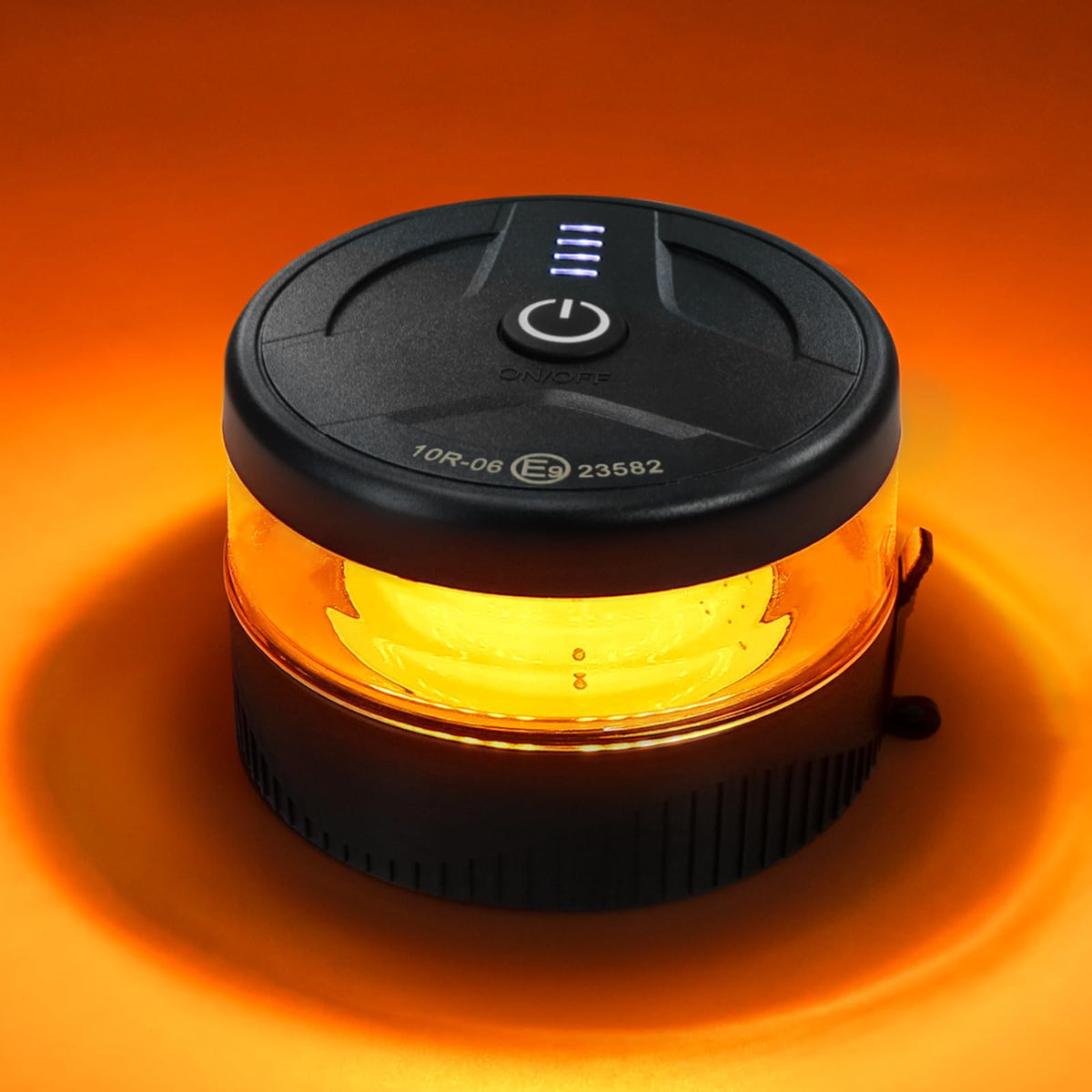 NeaLia front view beacon showing amber lens and compact housing for visible warning