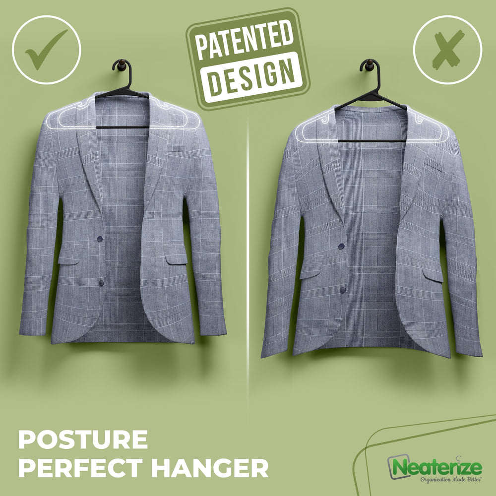 NEATERIZE top hook detail displaying smooth swivel and secure hanging benefit