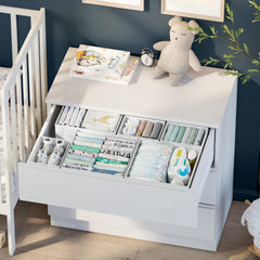 NEATERIZE organizers inside dresser with folded clothes for fast-access benefit