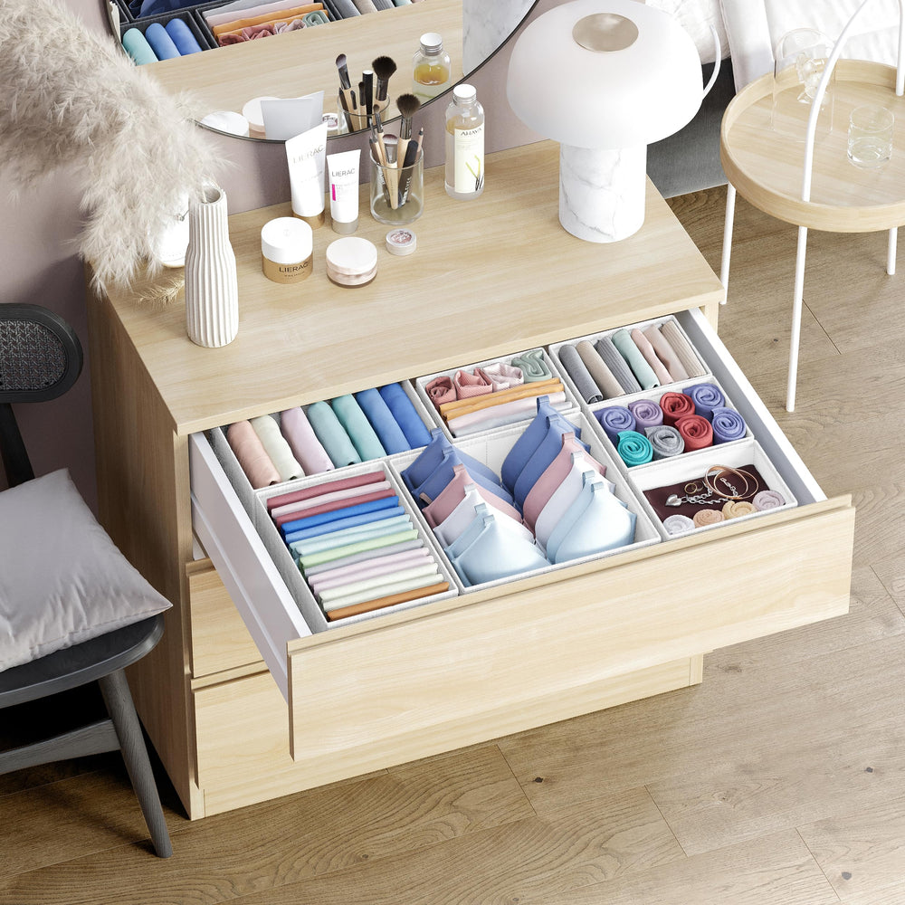 NEATERIZE top view on changing table with baby essentials for quick-change benefit