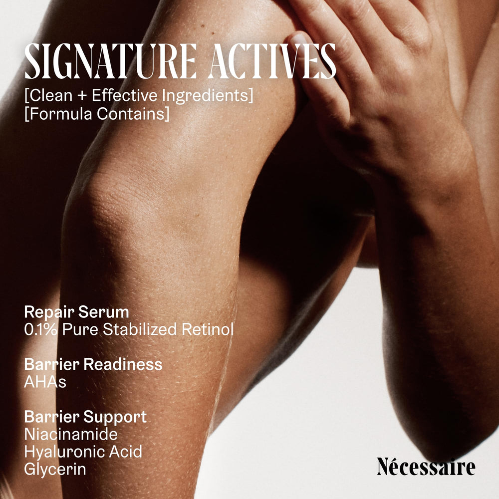 Nécessaire texture spread on arm displaying lightweight absorption benefit