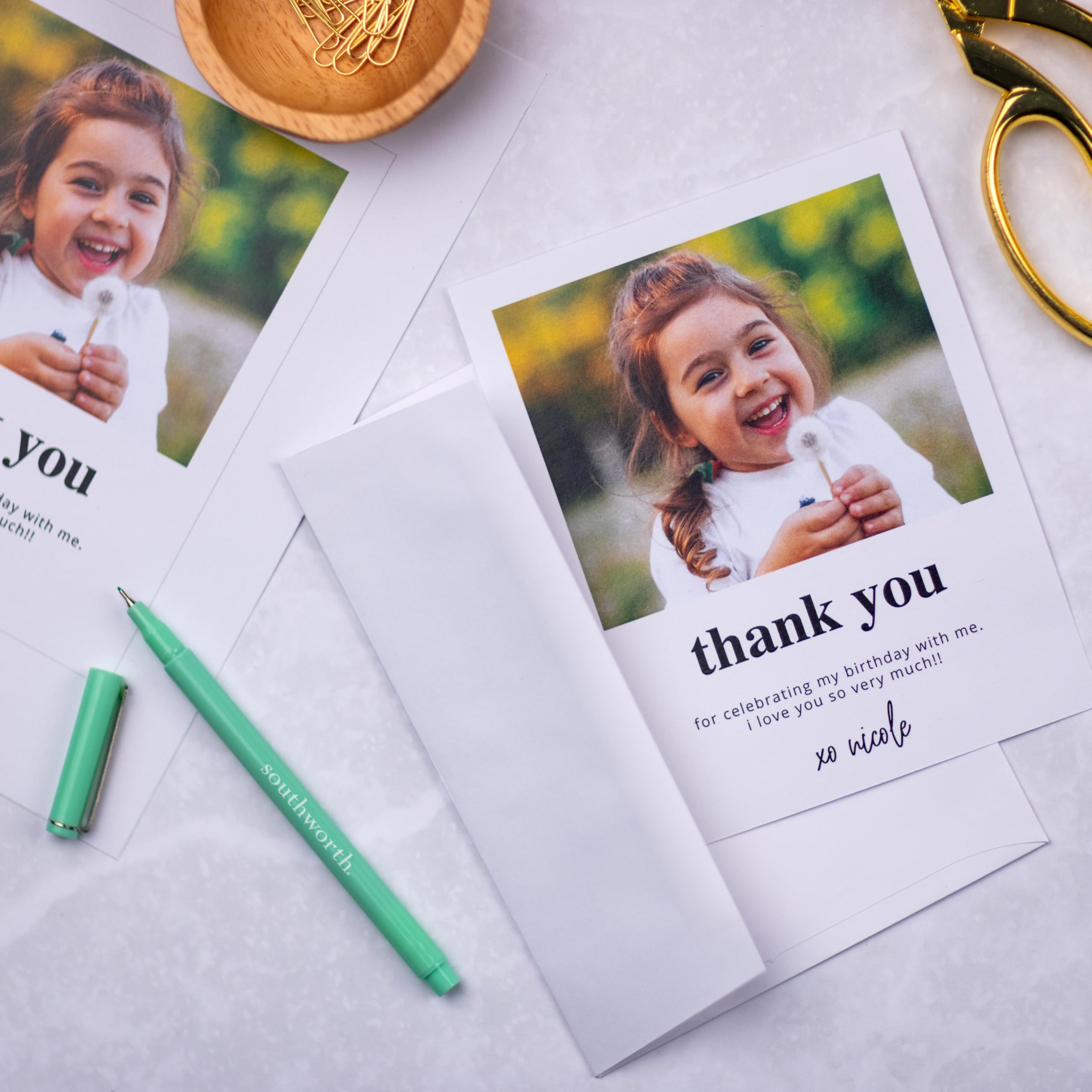 Neenah cut invitation card sample illustrating rigid feel and clean edges