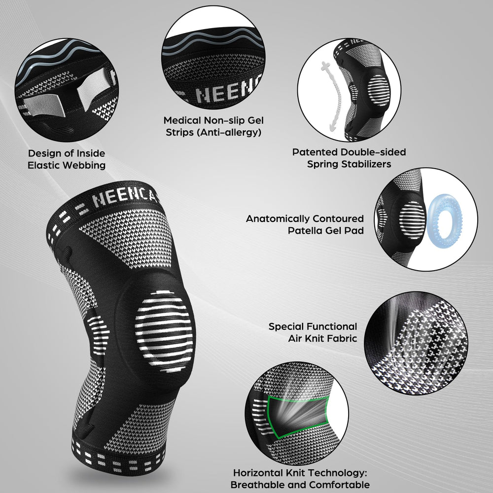 NEENCA patella gel pad closeup highlighting centered kneecap support