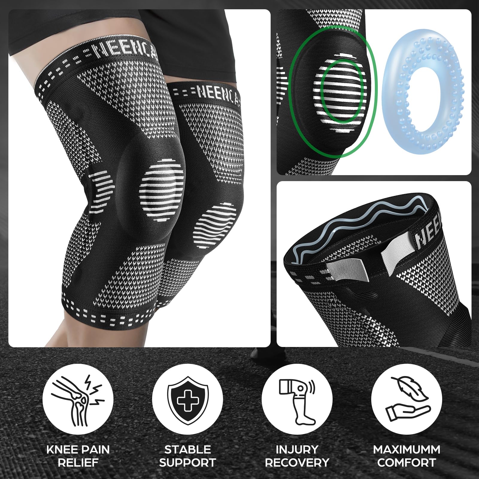 NEENCA dual spring stabilizer detail showing reinforced lateral stability