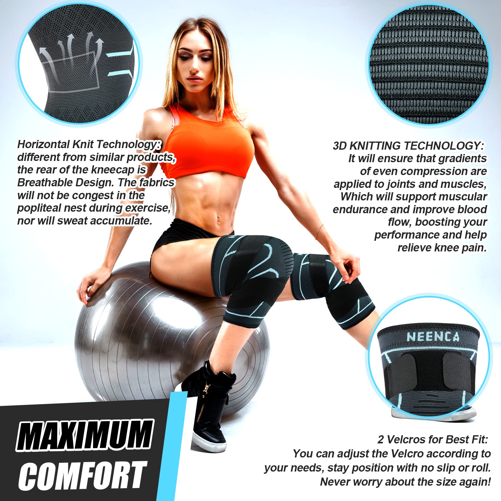 NEENCA silicone grip underside preventing slip for stable movement