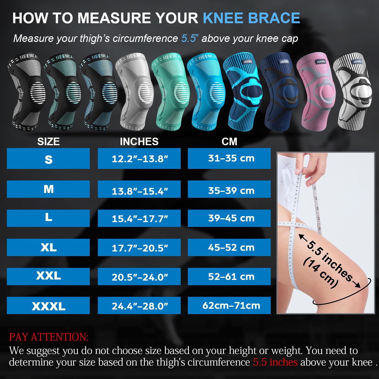 NEENCA worn under leggings illustrating low-profile support and comfort