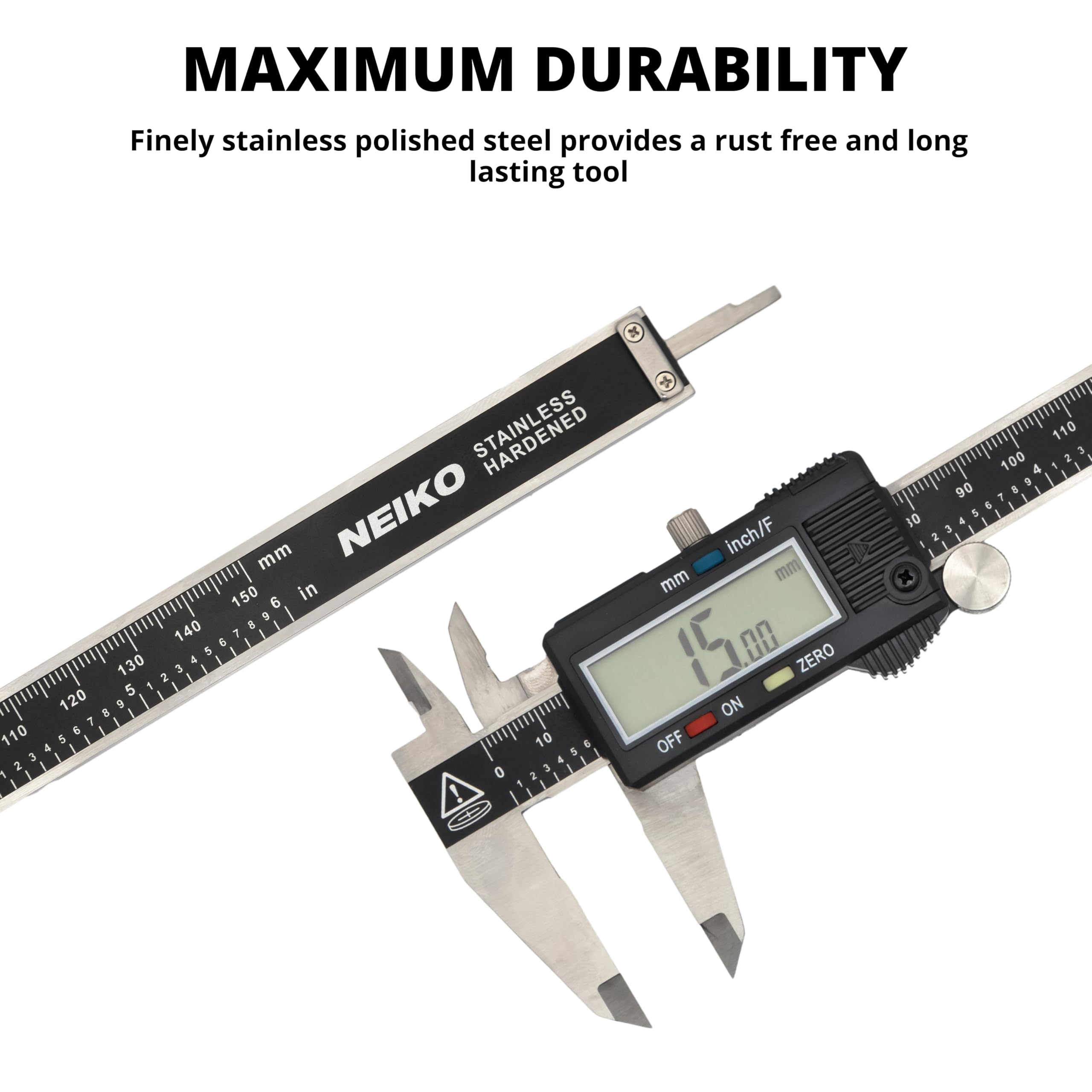 NEIKO caliper depth probe shot measuring recesses for accurate depth readings