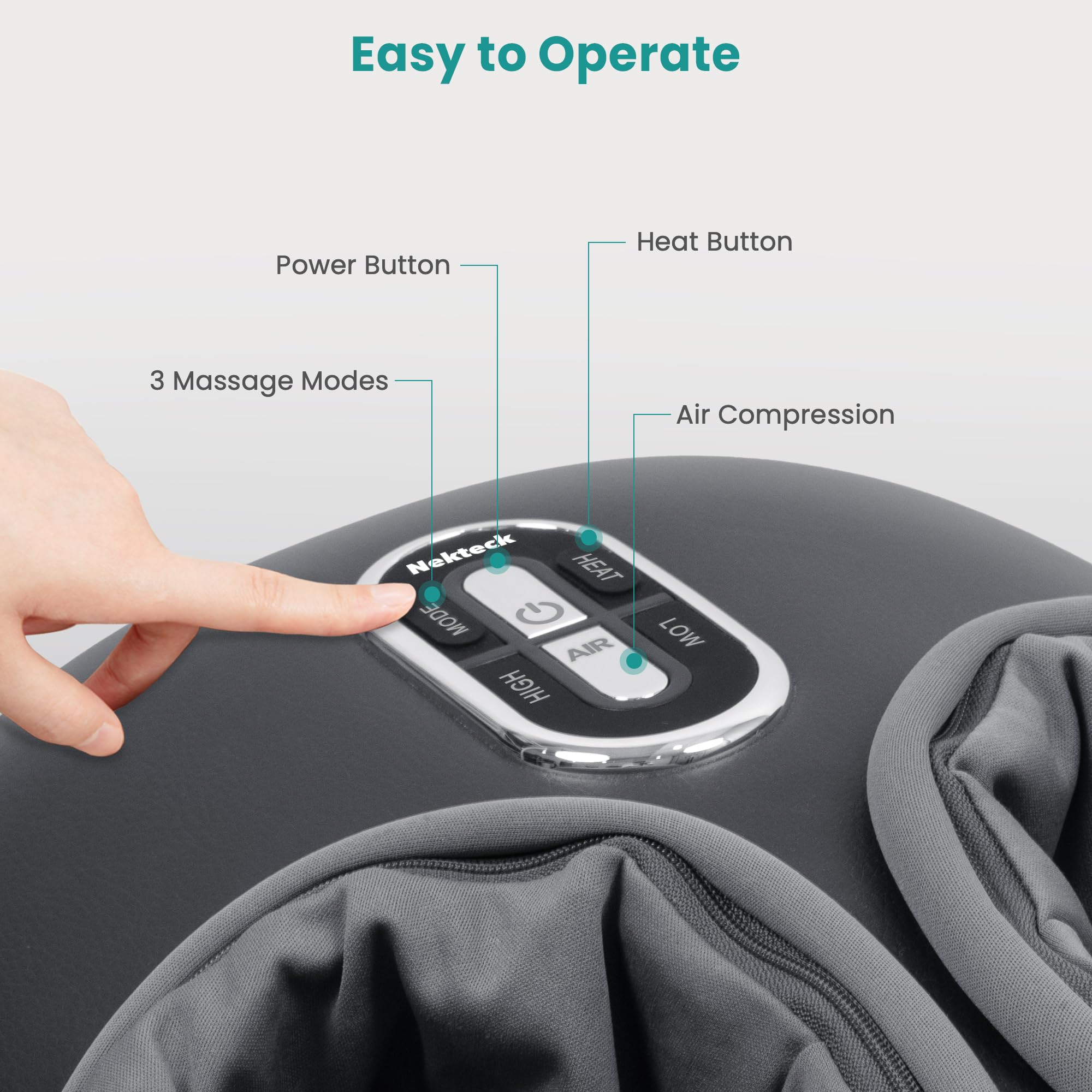Nekteck in-use with feet in massager for relaxation after long standing