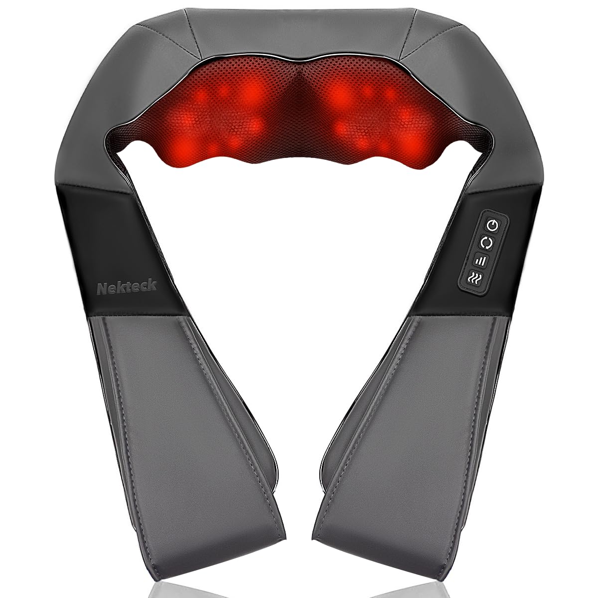 Nekteck front view gray showing overall shape and ergonomic fit for comfort