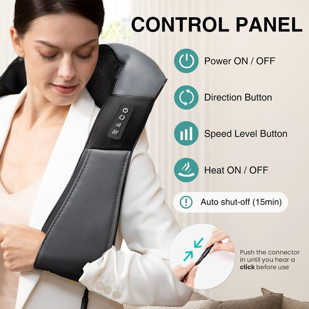 Nekteck heating indicator lit demonstrating gentle warmth for soothing comfort