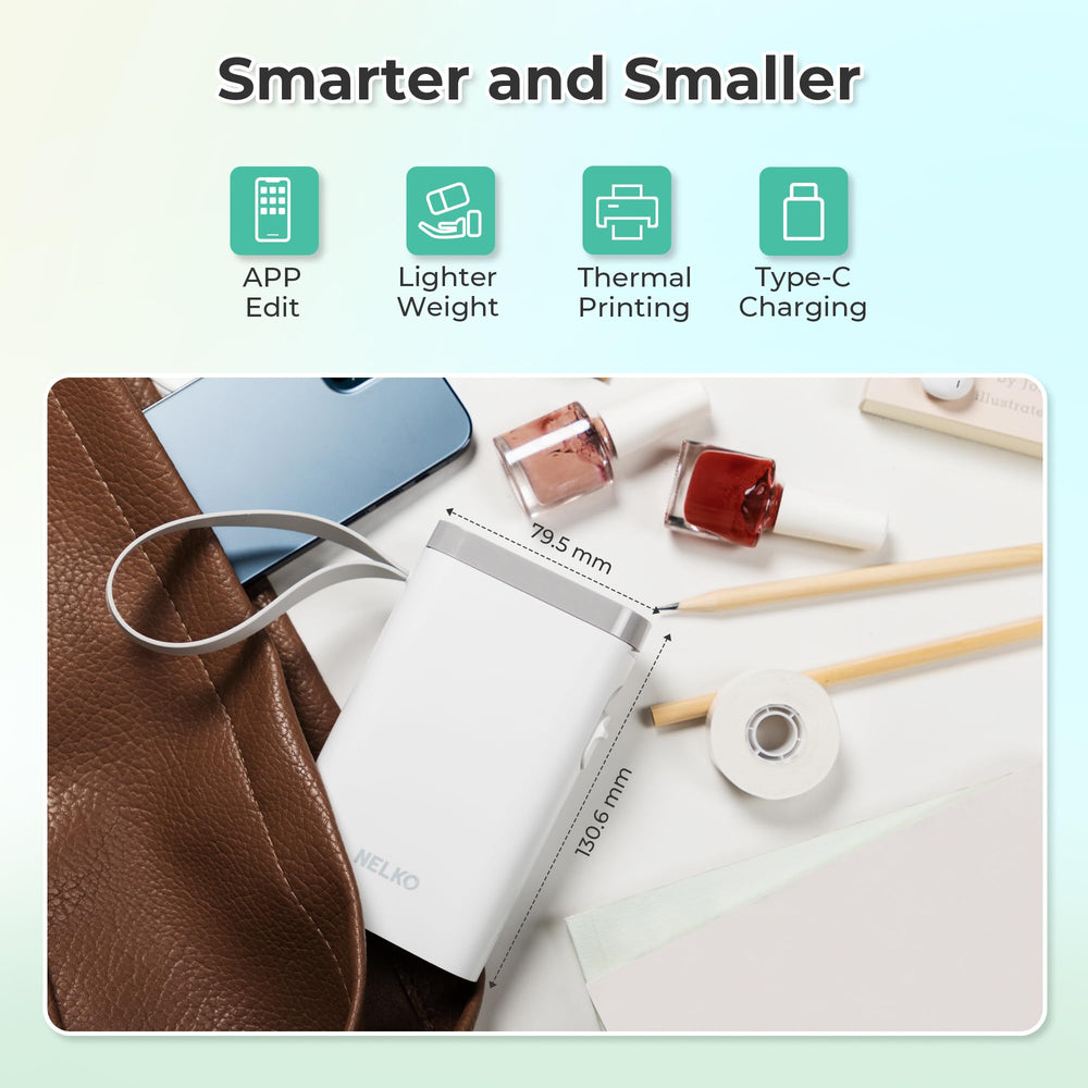 Nelko P21 printing via phone app demonstrating Bluetooth pairing and quick print benefit
