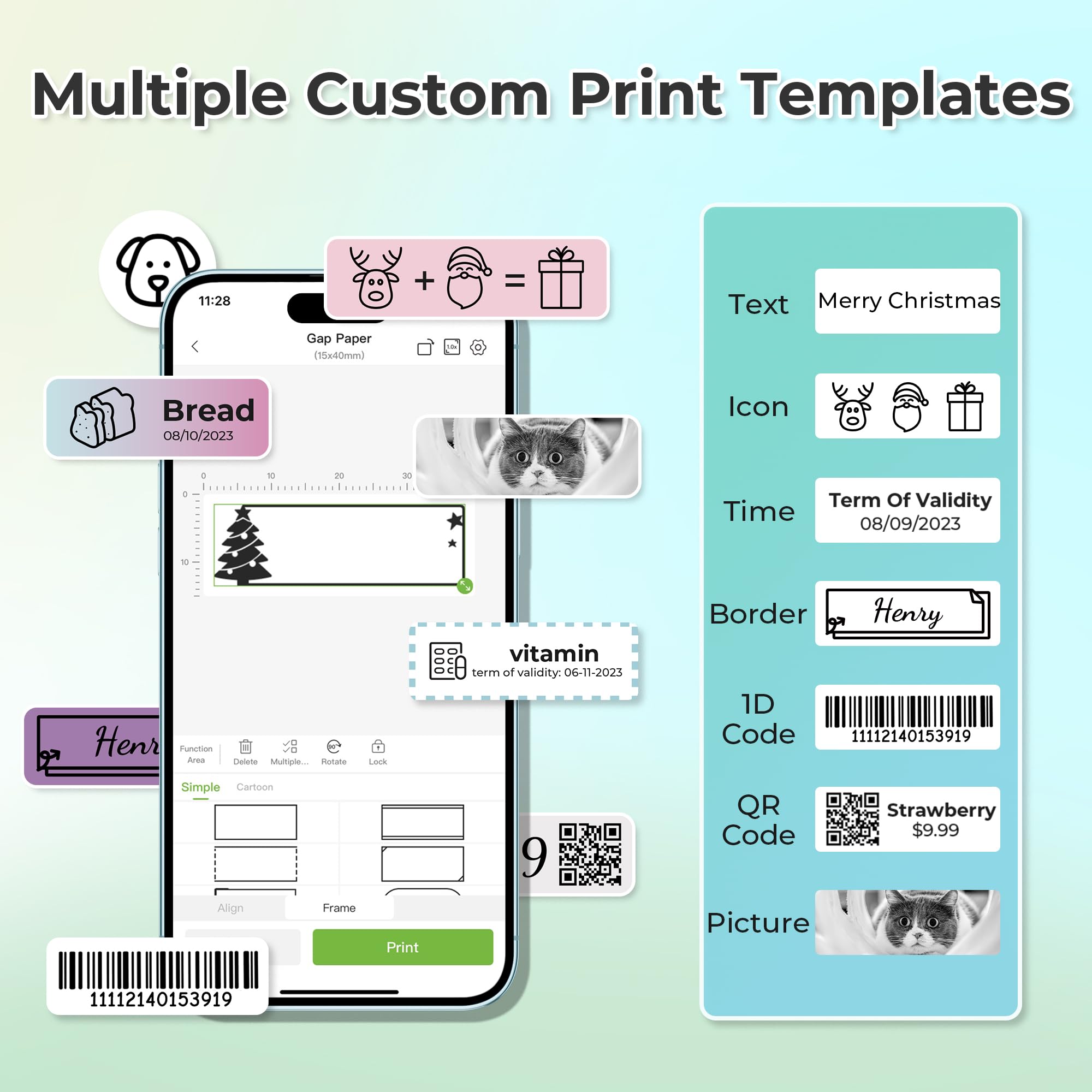 Nelko chip and green sticker detail illustrating correct alignment and error-free printing benefit