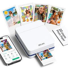Nelko PP01 front view showing compact white design and power button, great portability