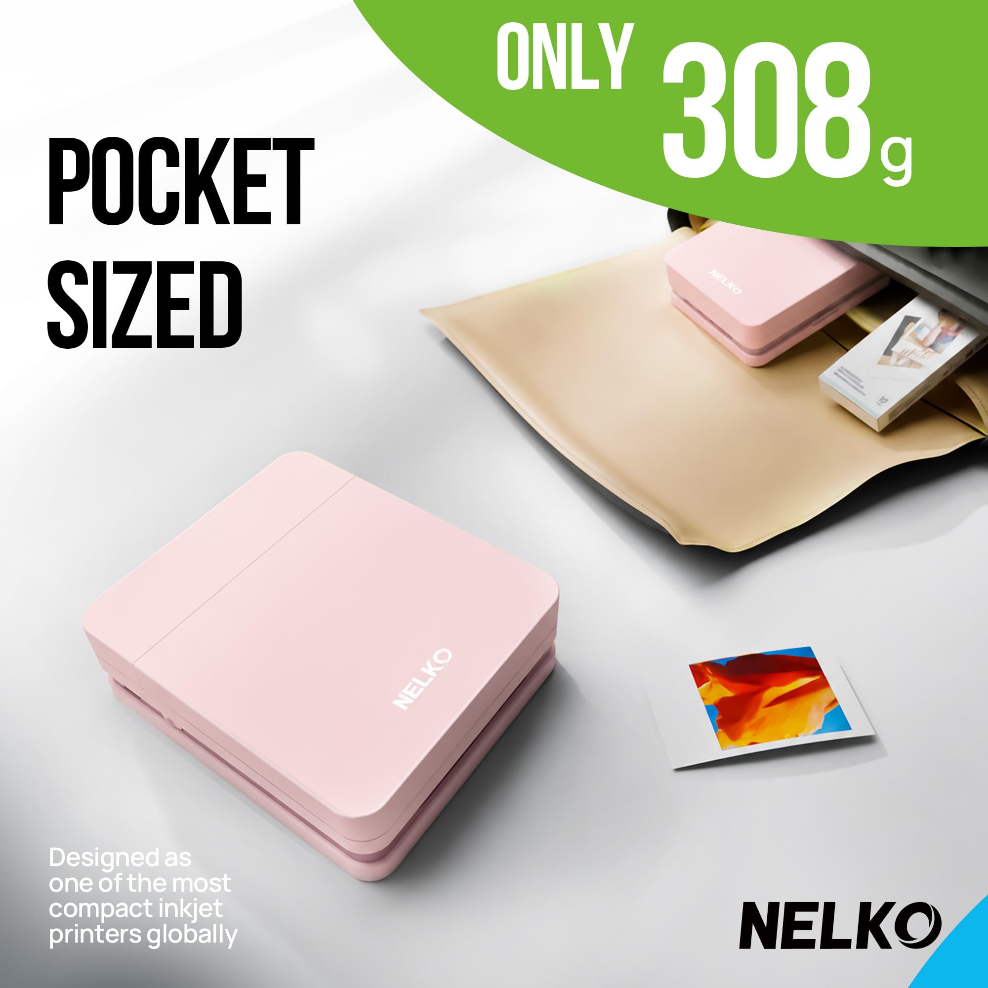 Nelko PP01 sticky-backed photo stack showing adhesive backs for crafts