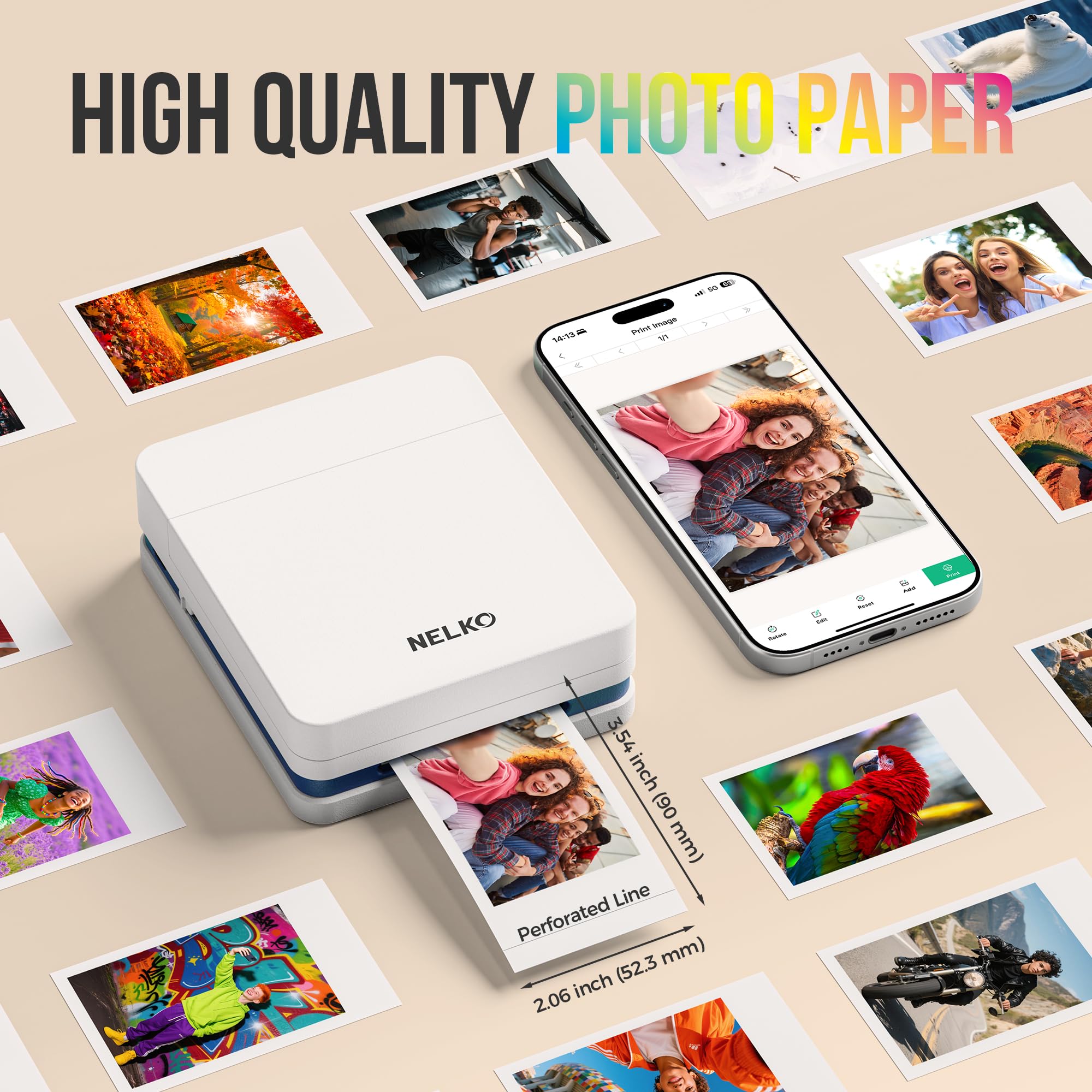 Nelko printed 2x3 photo detail highlighting vivid color and clarity