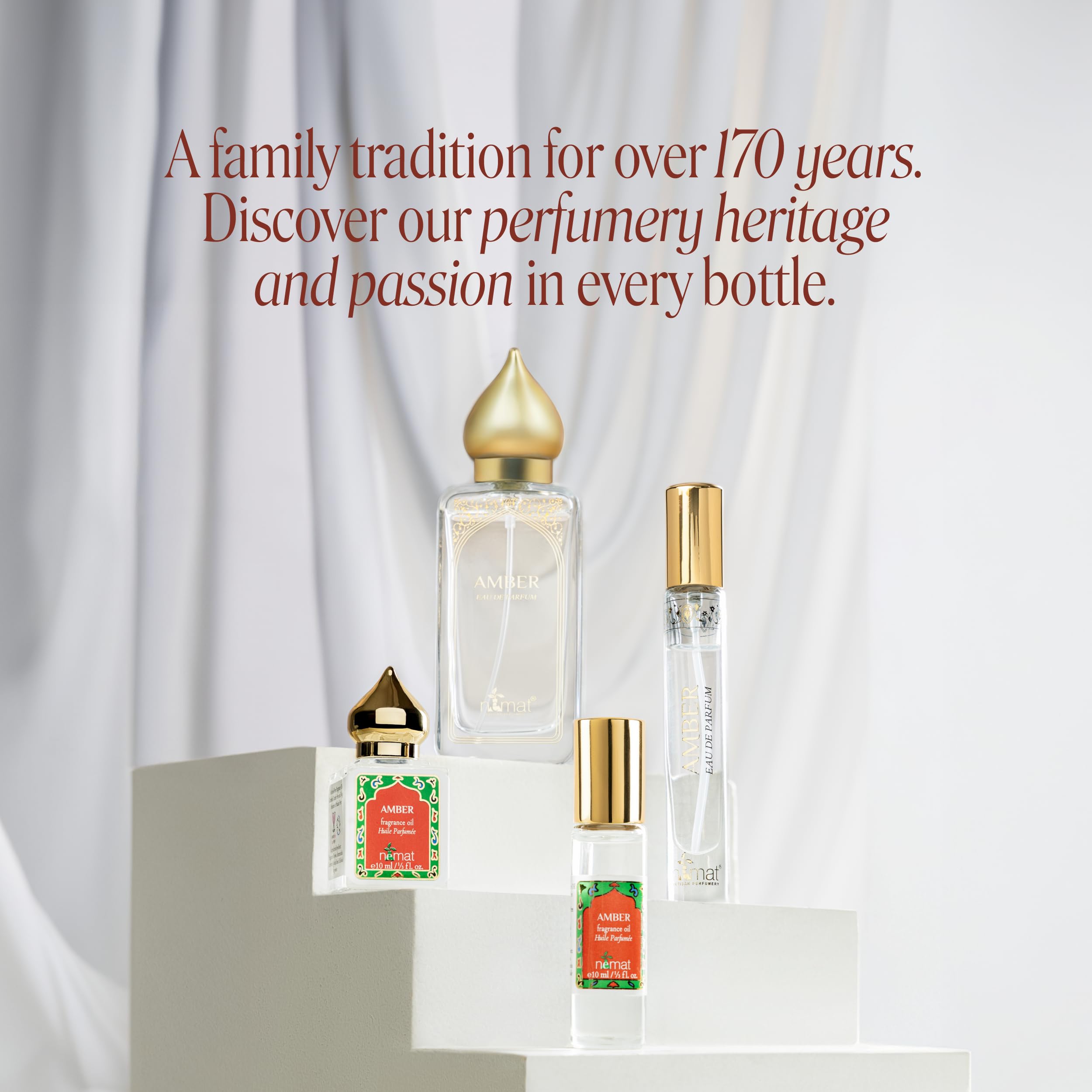 Nemat amber certifications icons close-up showing PETA vegan and cruelty-free reassurance