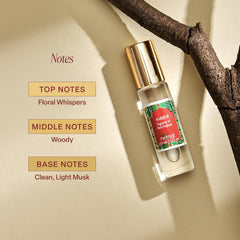 Nemat amber label detail showing fragrance name and alcohol-free clean-beauty information