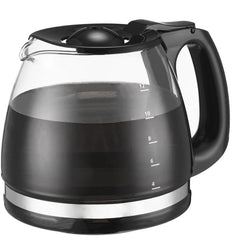 NEOAURR front view carafe showing full 12-cup capacity and clear glass benefit