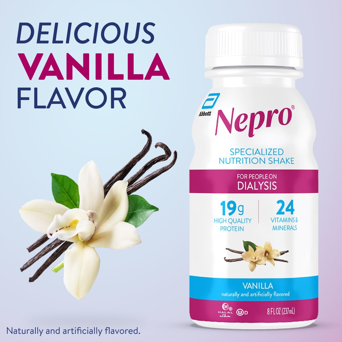 Nepro in use by an older adult enjoying a sip for portable nutrition support