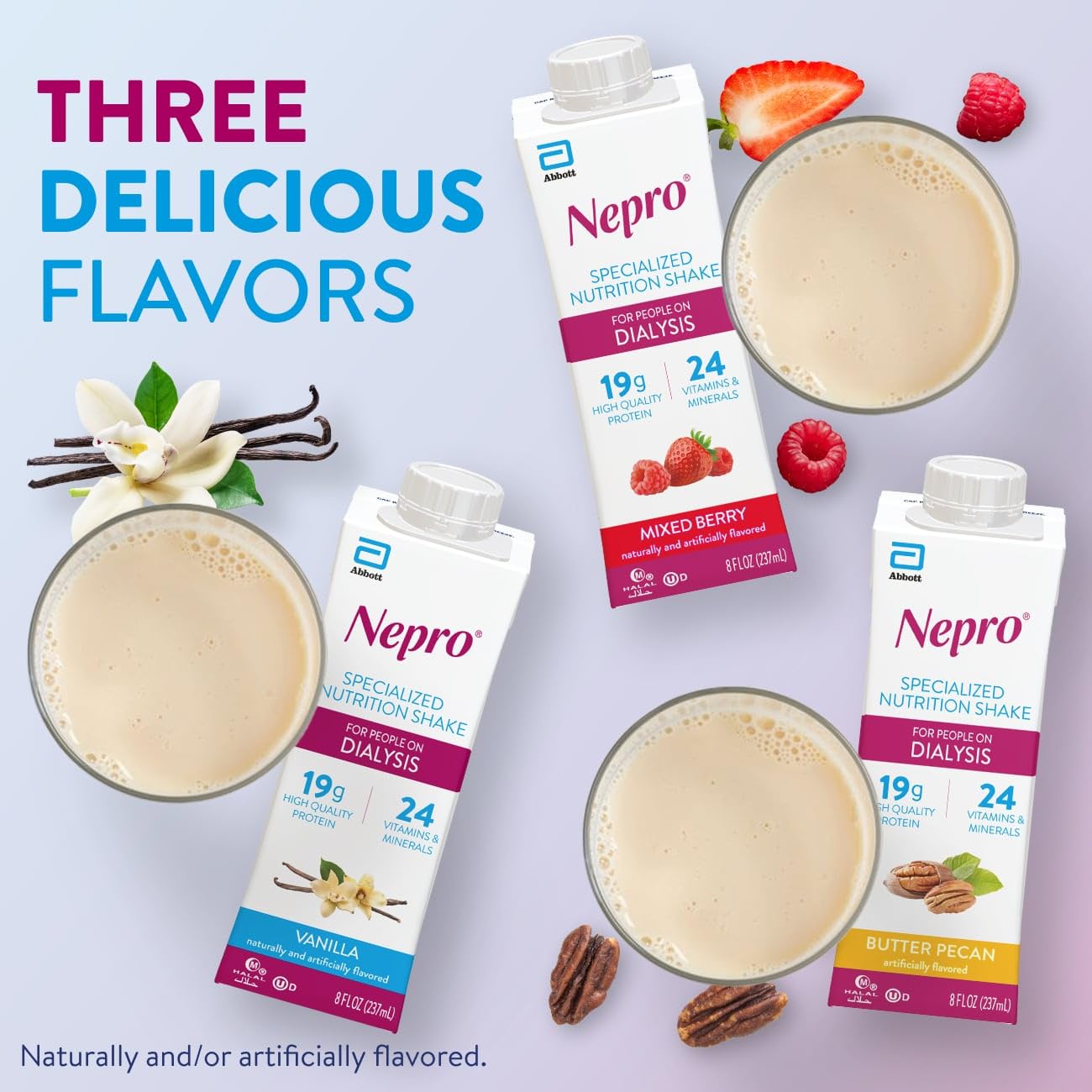Nepro single serve bottle with straw showing easy portion control and convenience