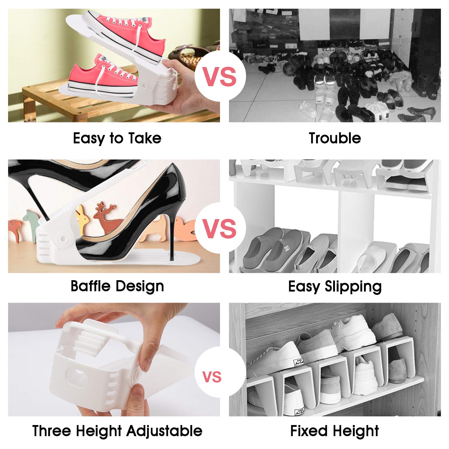 Neprock size comparison with different shoes demonstrating capacity