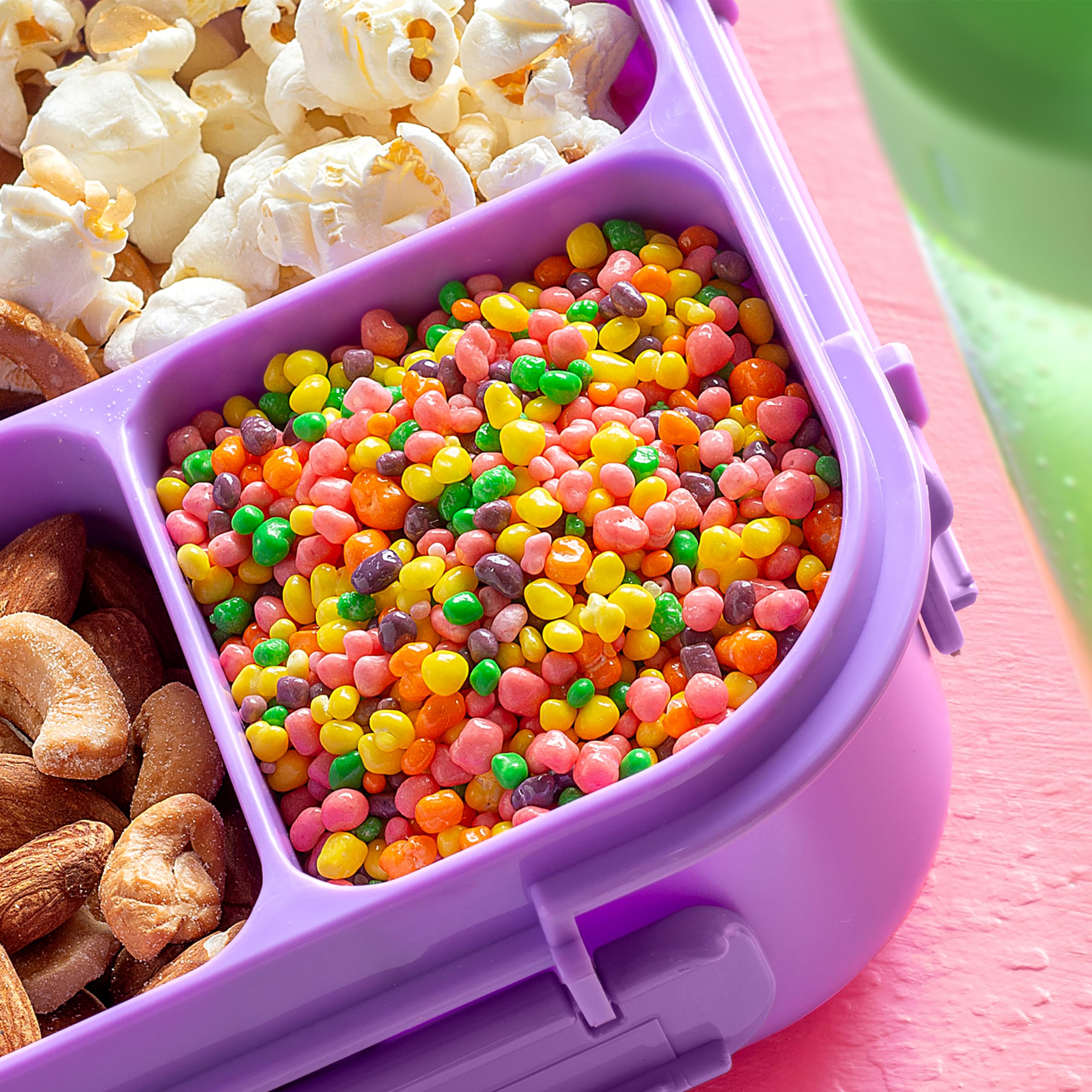NERDS used as dessert topping adding color contrast and crunchy texture