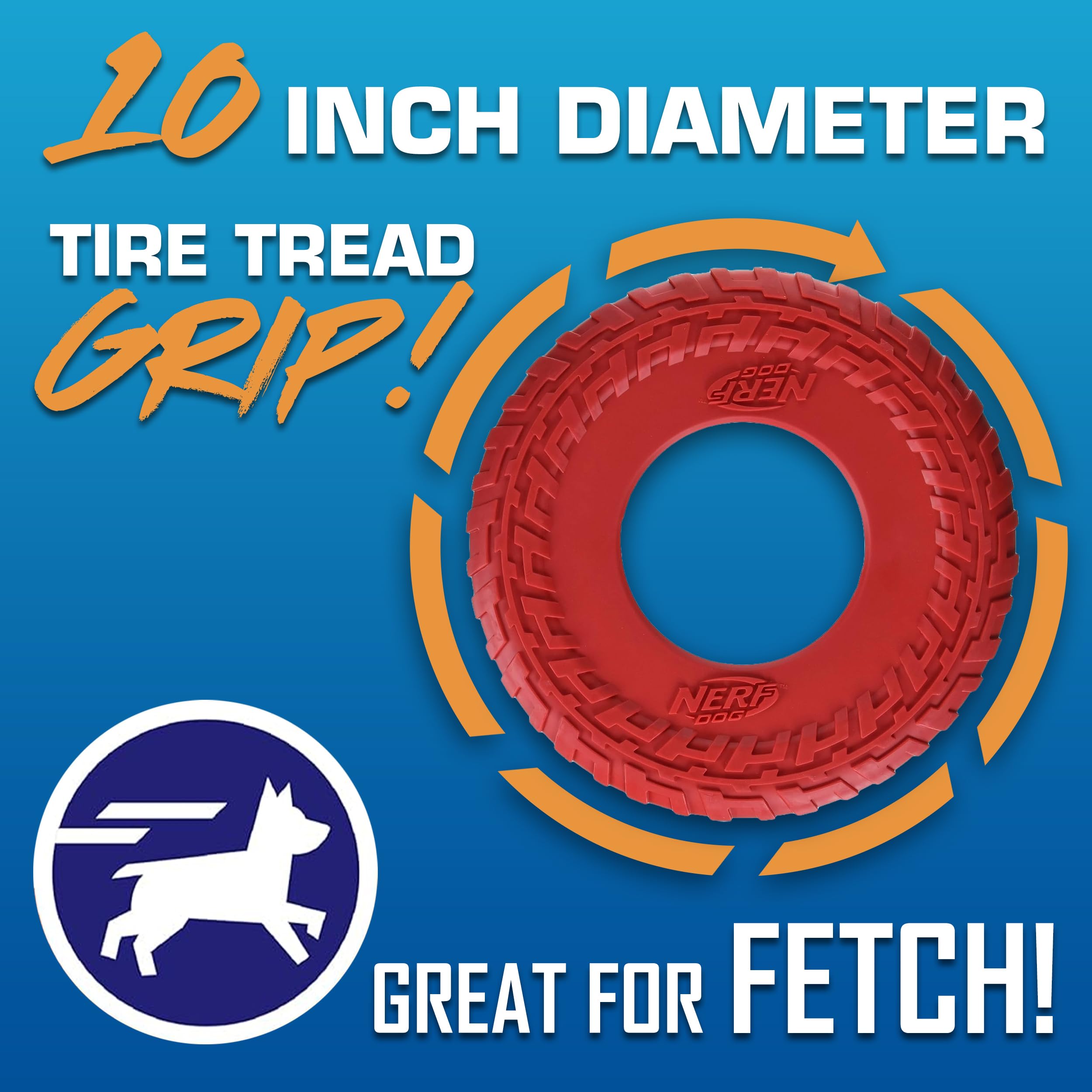 Nerf Dog close-up of tire texture demonstrating durable, soft-edge benefit