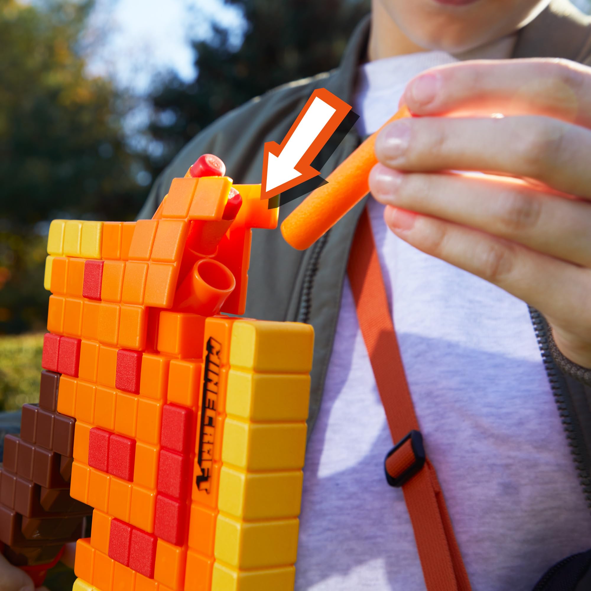 NERF Firebrand foam edge close-up showing soft axe perimeter for safer role-play interactions