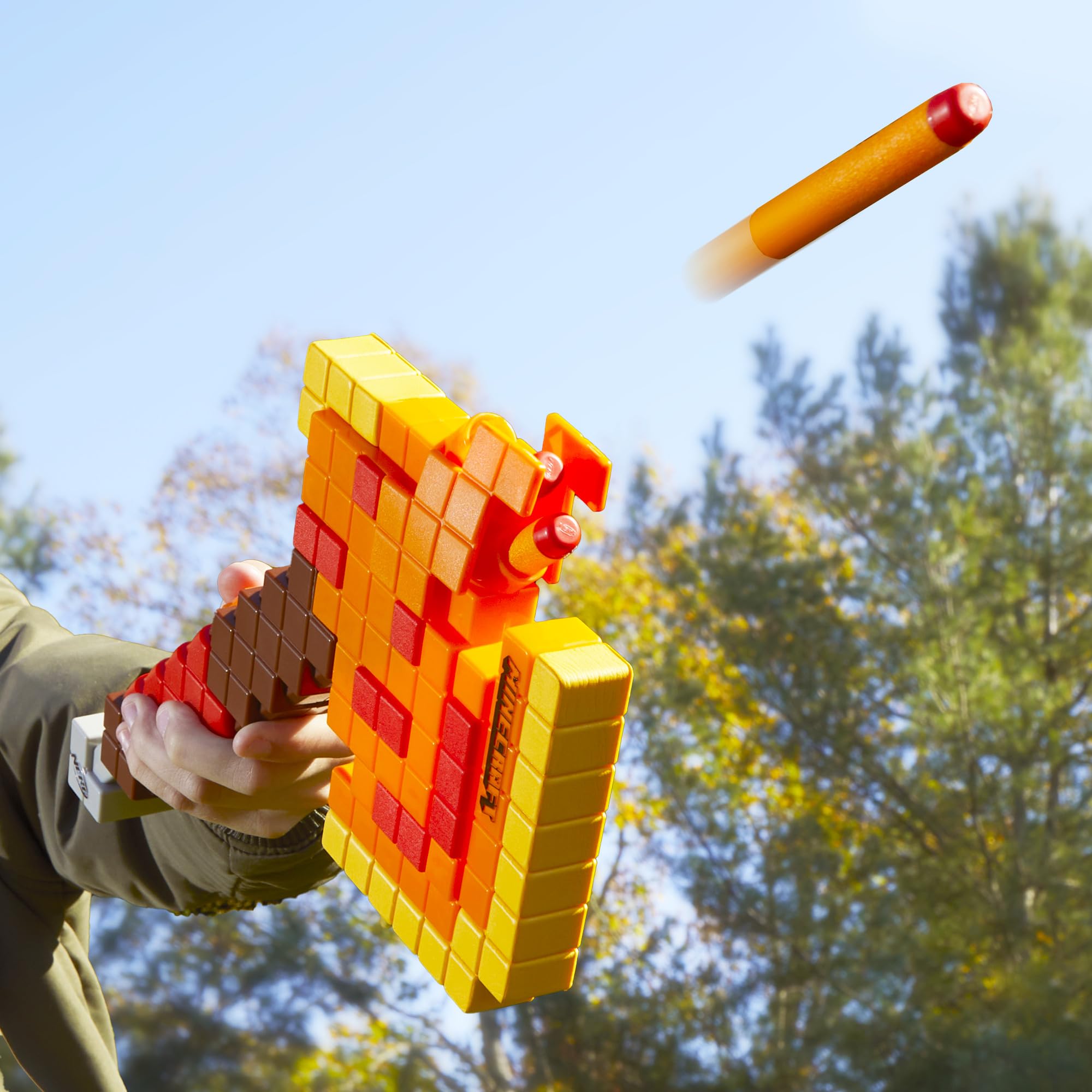 NERF Firebrand with six Elite darts arranged to show included ammunition and ready-to-play value