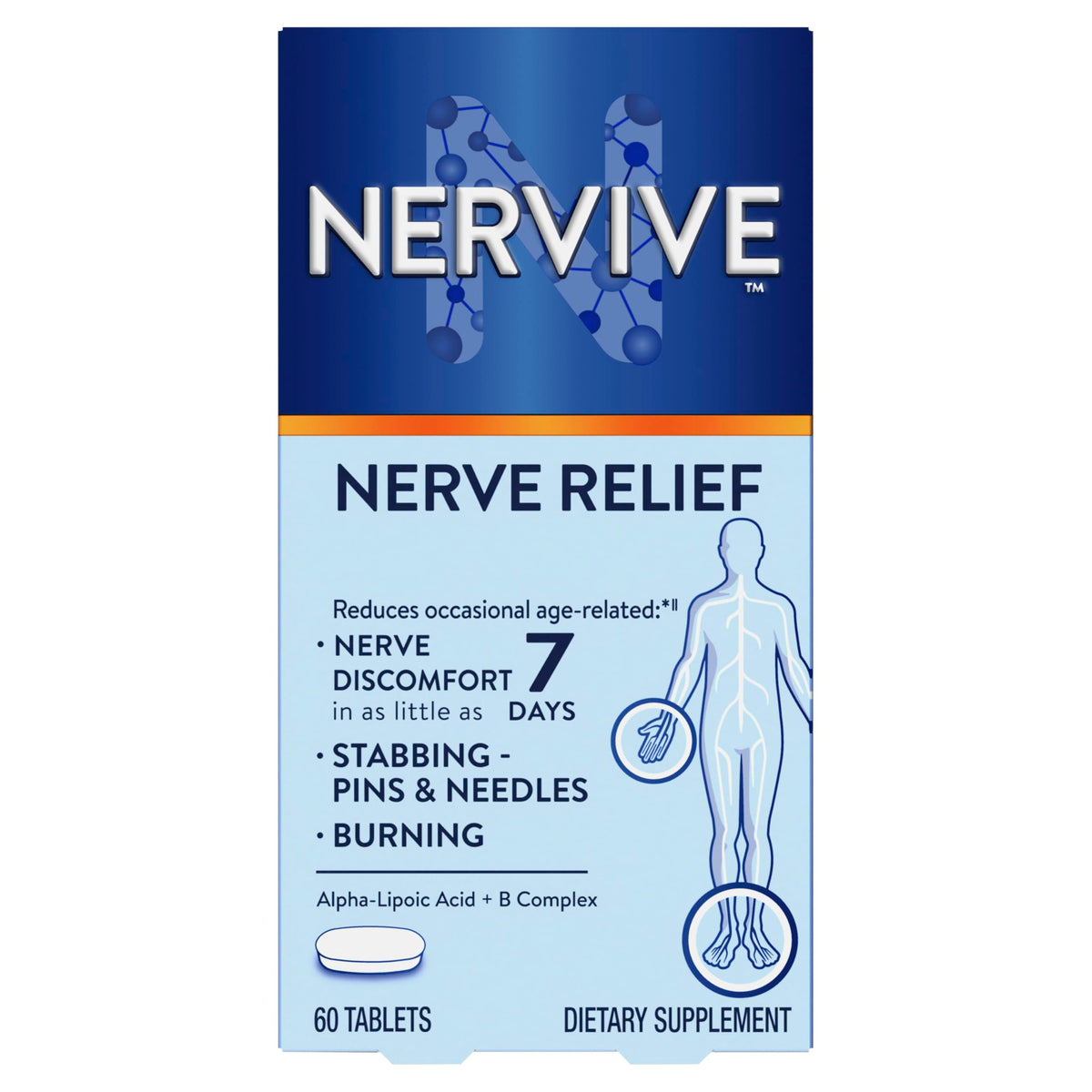 Nervive front packaging showing product and benefit