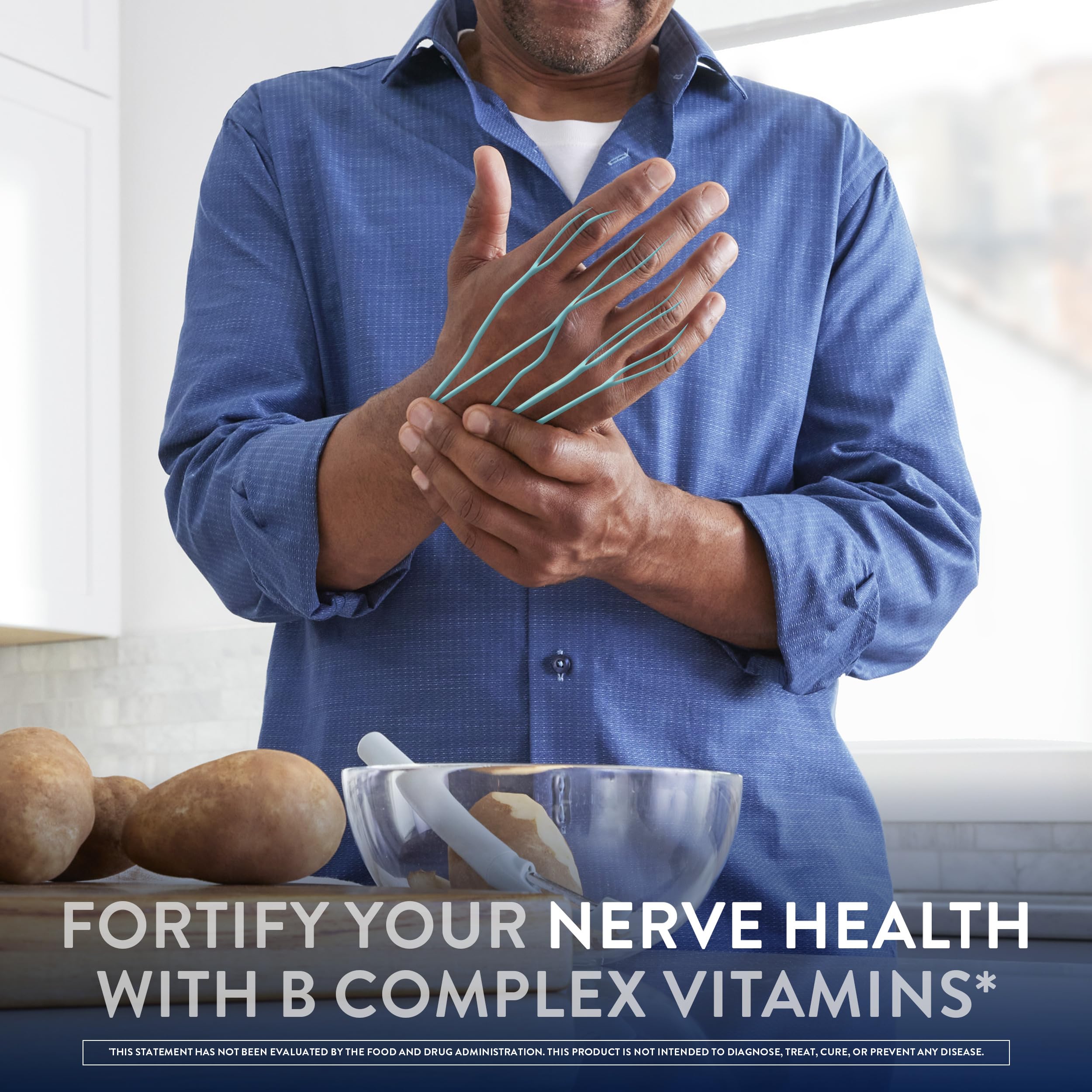 Nervive tablet beside turmeric and ginger emphasizing botanical support