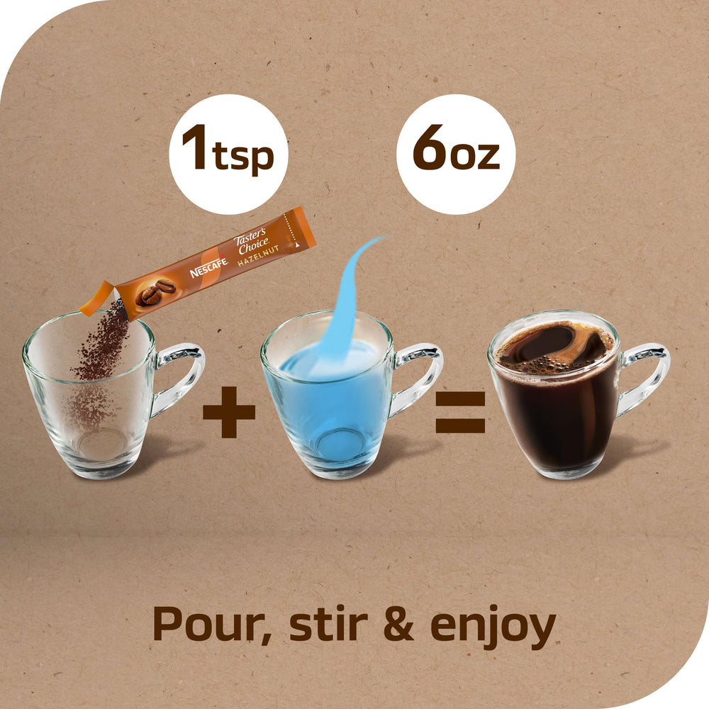 NESCAFÉ packet pouring into cup illustrating fast preparation