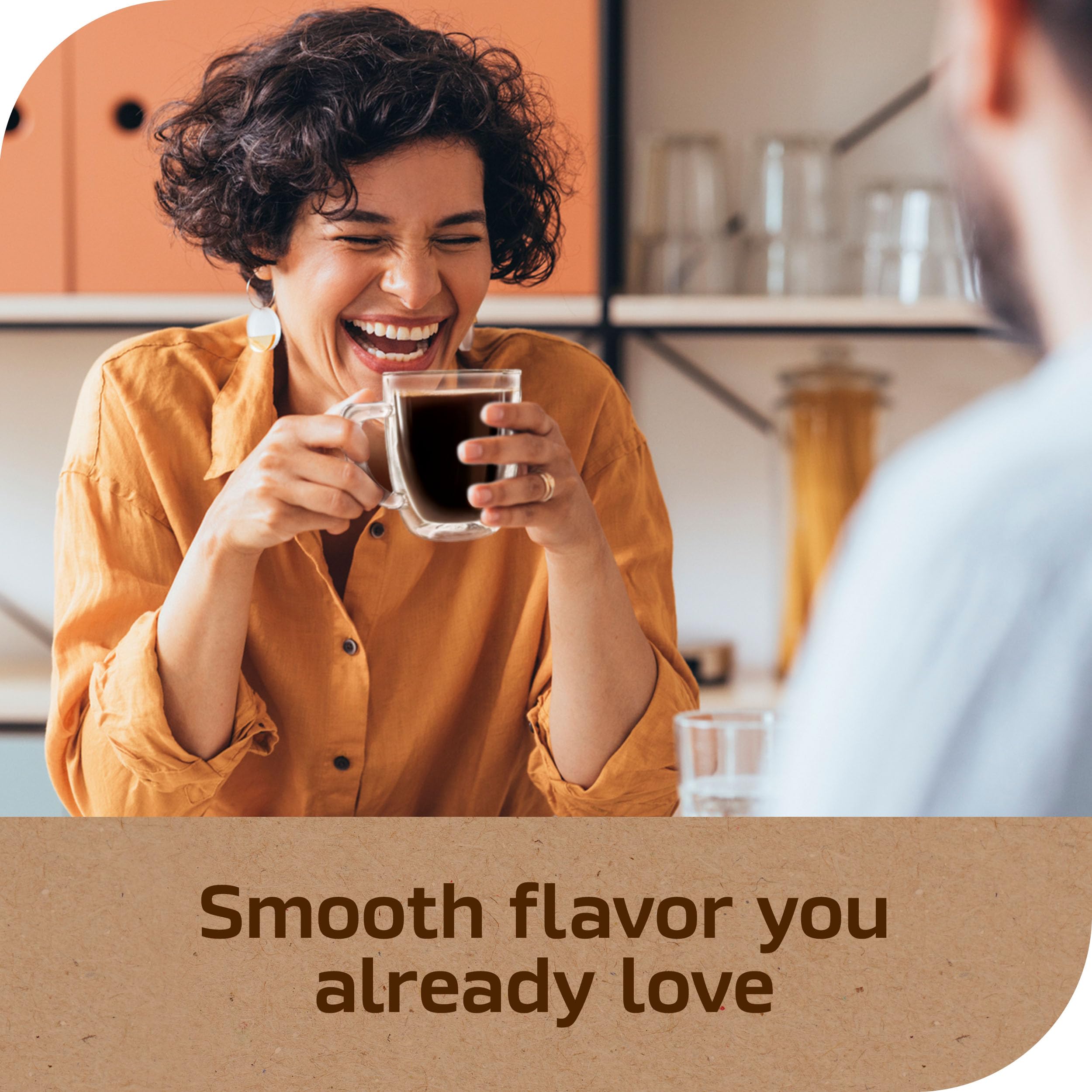 NESCAFÉ packet in hand illustrating portable single-serve convenience