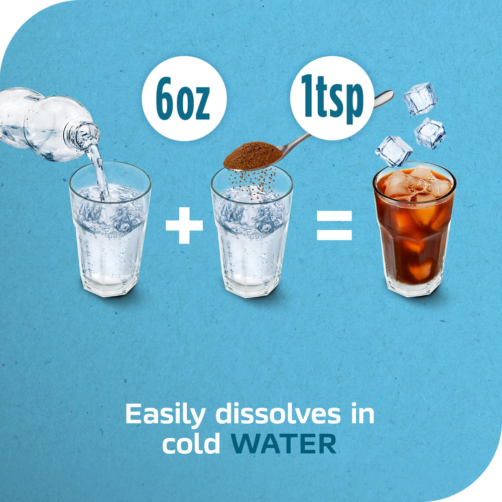 Nescafé powder on scoop demonstrating easy portioning and fast dissolution