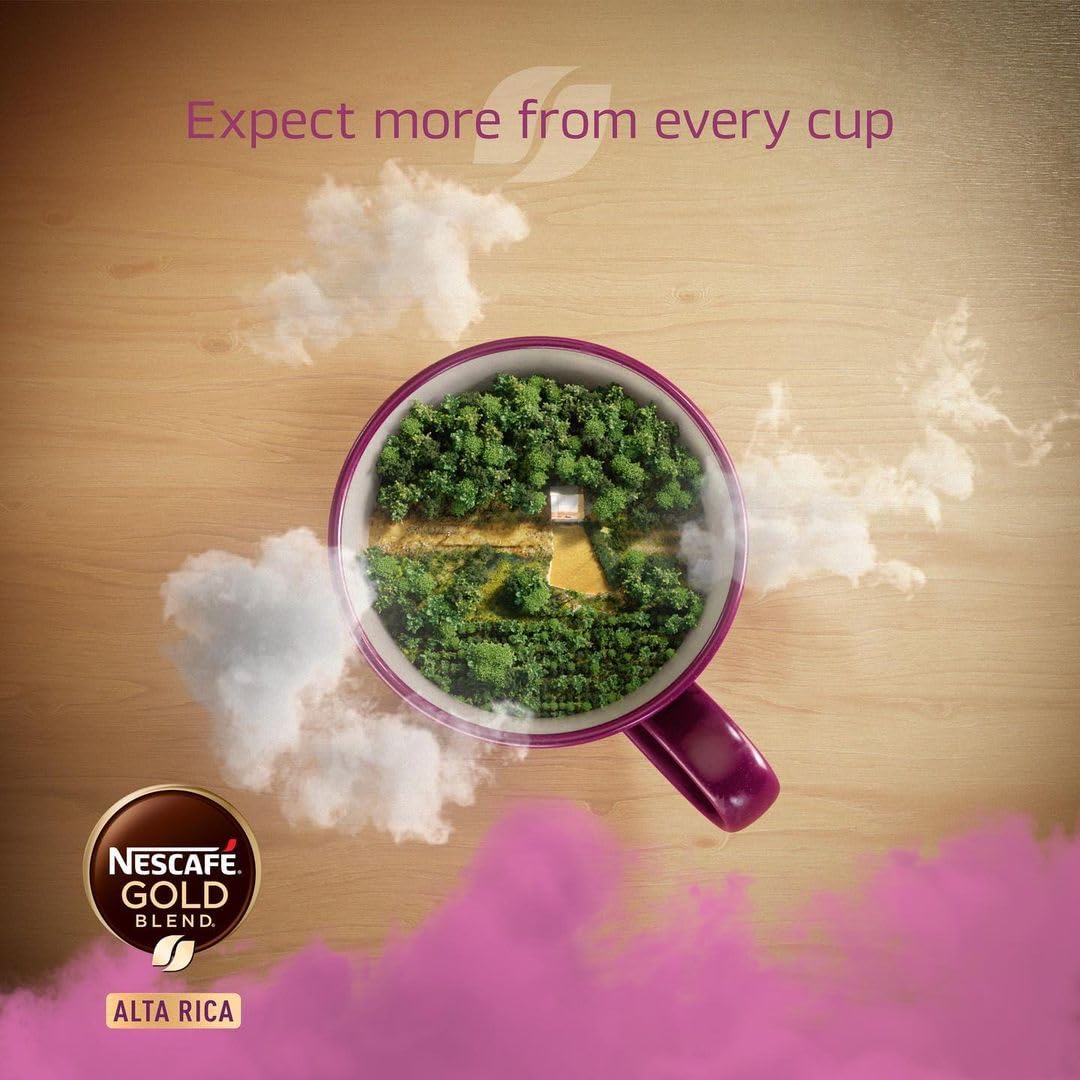 Nescafe jar beside measuring spoon illustrating portion control benefit