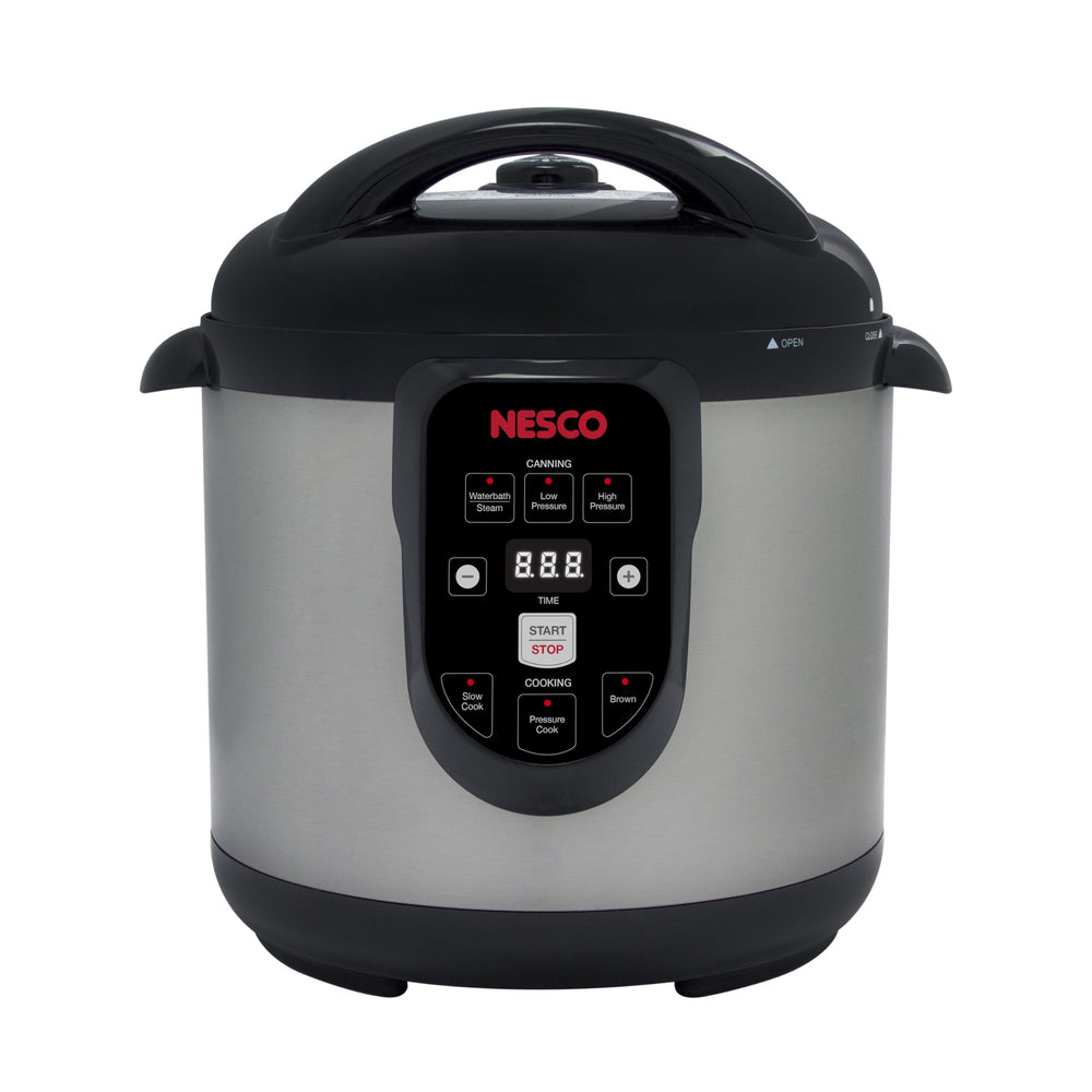 NESCO closeup of NPC-9 digital control panel, shows easy preset selection for consistent results