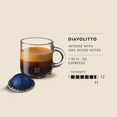 Espresso shot with thick crema from Nespresso Diavolitto showing rich texture