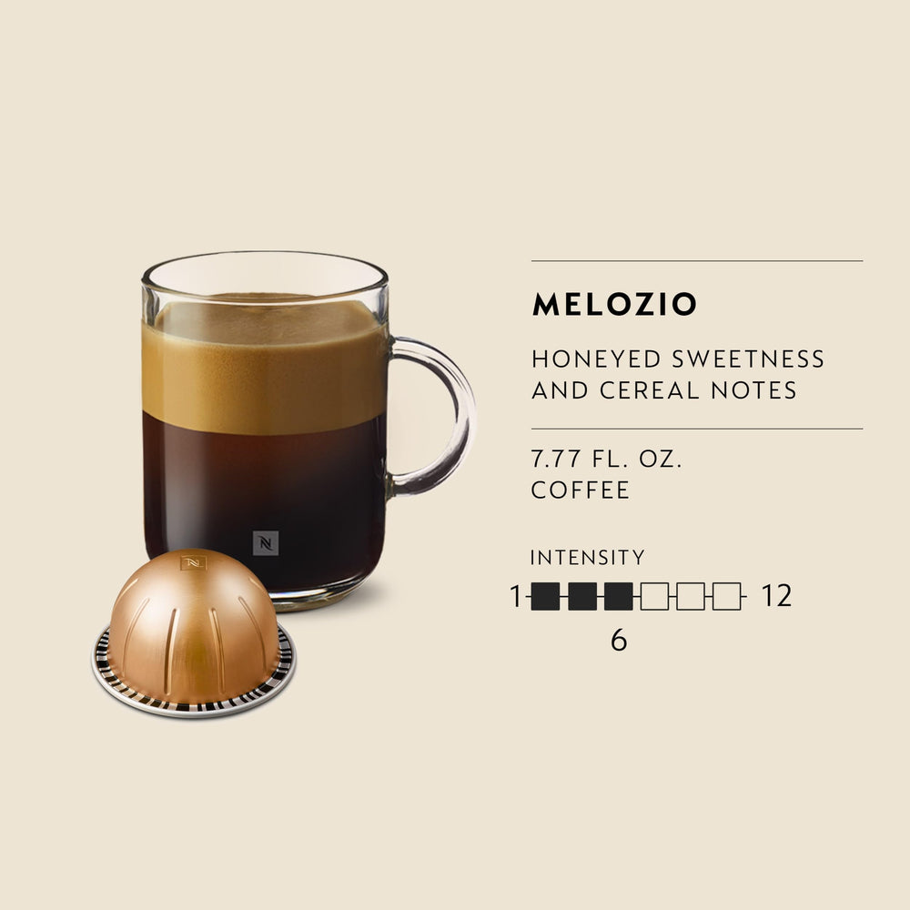 Nespresso Melozio crema top view showing smooth crema and aroma retention